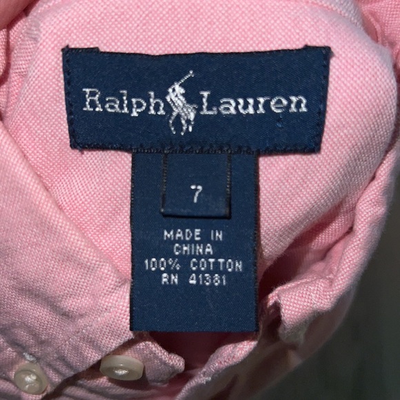 Pink Polo Long Sleeve boys size 7 - Picture 3 of 3